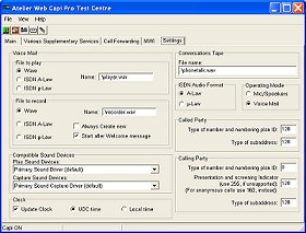 AWCapi Pro Demo Program - Main Settings